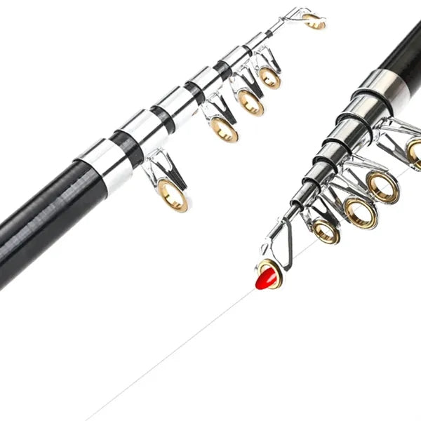 Pocket Folding Telescopic Handle Fishing Rod Built-in Reel