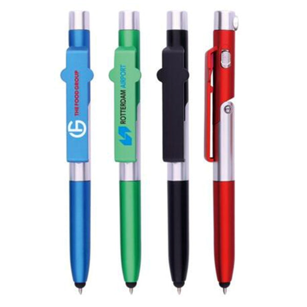 4 In 1 Smartphone Stand LED Light Ballpoint Pen & Stylus