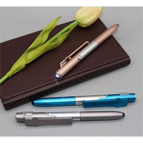 4 In 1 Smartphone Stand LED Light Ballpoint Pen & Stylus