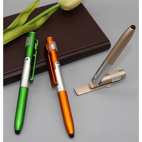4 In 1 Smartphone Stand LED Light Ballpoint Pen & Stylus