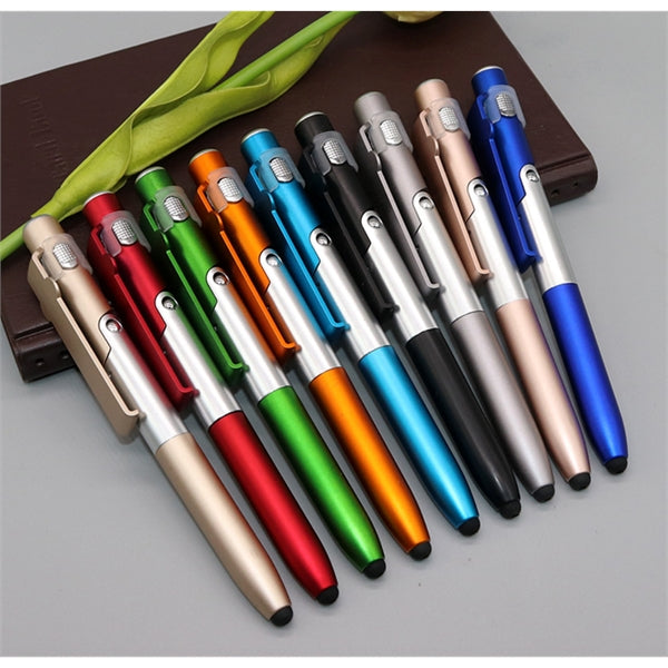 4 In 1 Smartphone Stand LED Light Ballpoint Pen & Stylus