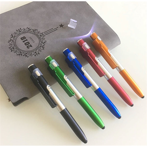 4 In 1 Smartphone Stand LED Light Ballpoint Pen & Stylus
