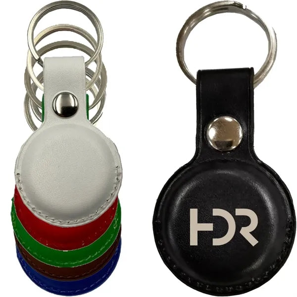 Leather Holder w/ Snap Botton & Keyring Custom Logo