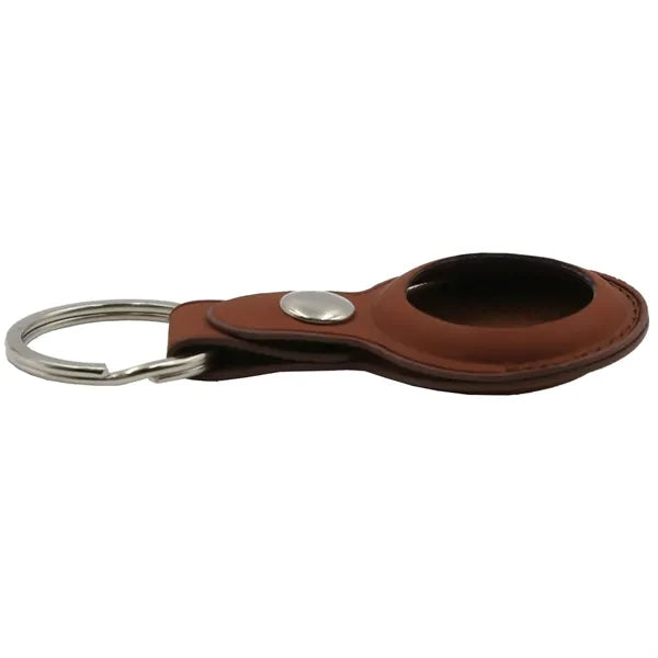 Leather Holder w/ Snap Botton & Keyring Custom Logo