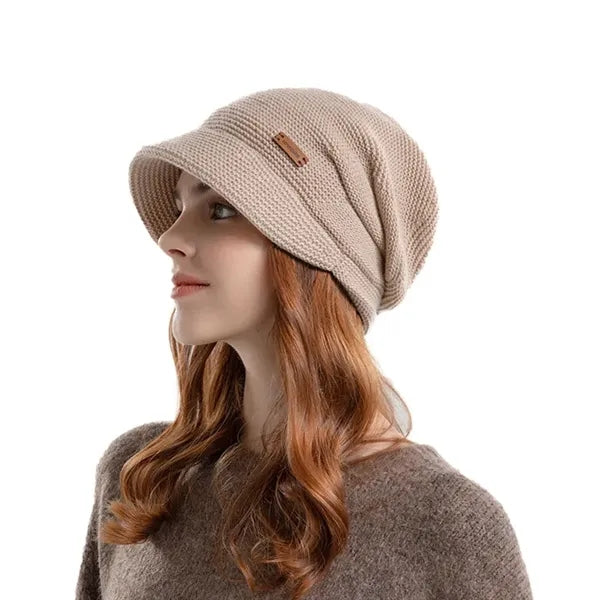 Winter velvet wide brimmed fashionable confinement hat