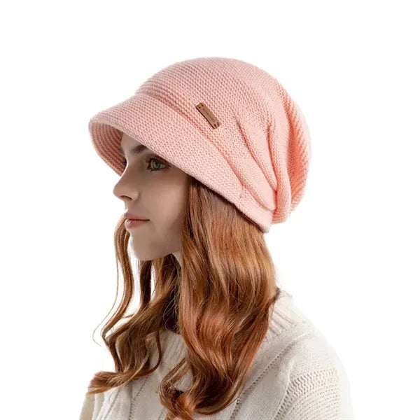 Winter velvet wide brimmed fashionable confinement hat
