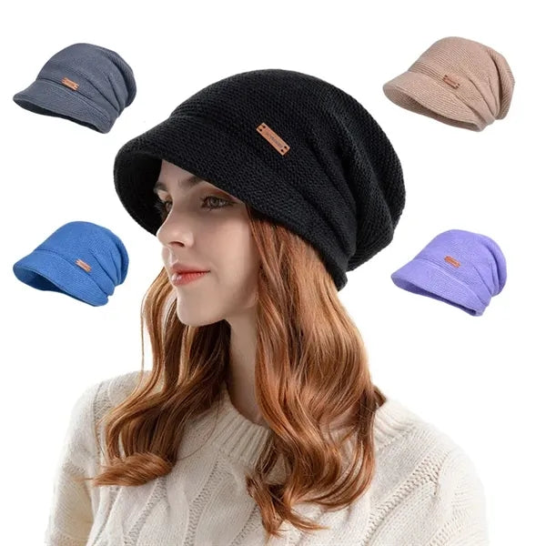 Winter velvet wide brimmed fashionable confinement hat