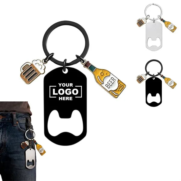 Beer Bottle Small Pendant Corkscrew Keychain Free Shipping