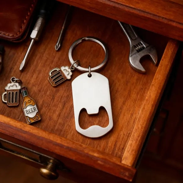 Beer Bottle Small Pendant Corkscrew Keychain Free Shipping