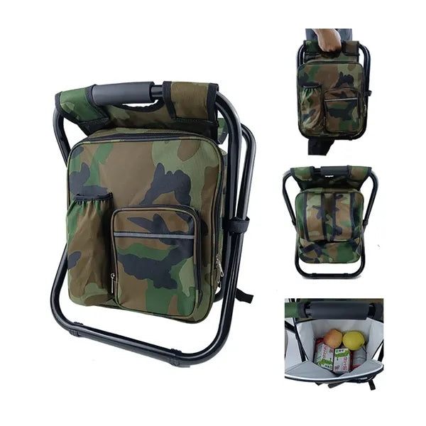 3-in-1 Lightweight Insulated Cooler Foldable Backpack Chair