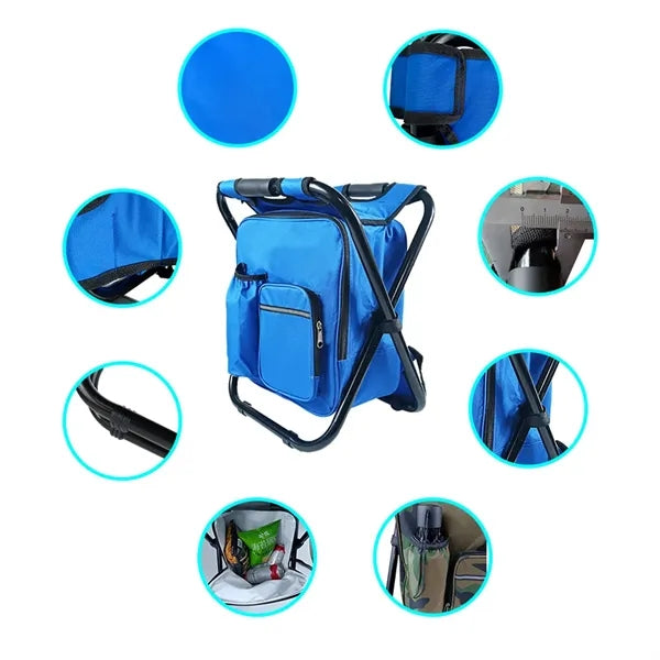 3-in-1 Lightweight Insulated Cooler Foldable Backpack Chair