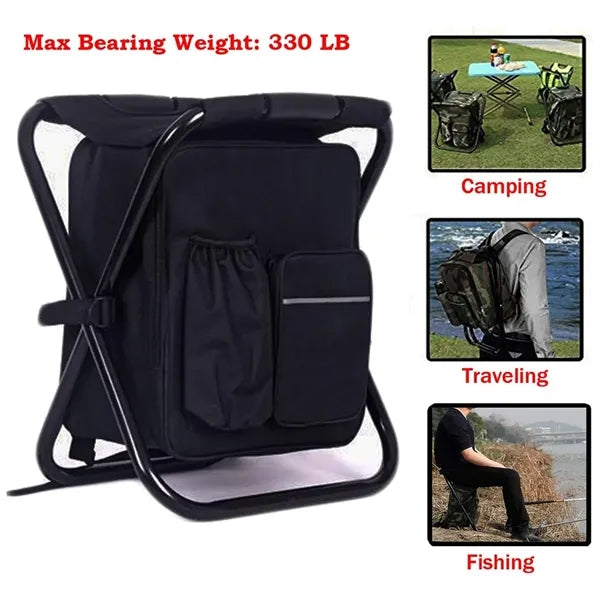 3-in-1 Lightweight Insulated Cooler Foldable Backpack Chair