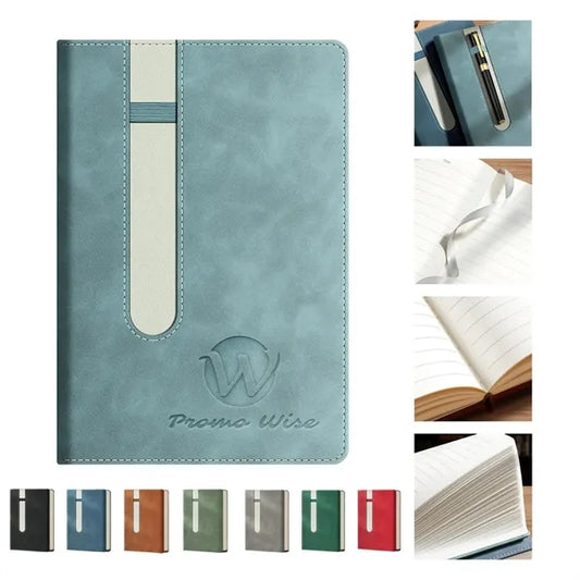 A5 PU Leather Notebook with Pen Holder