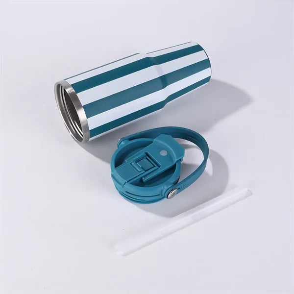 30oz Retro Stripes Double Drink Tumbler with Handle