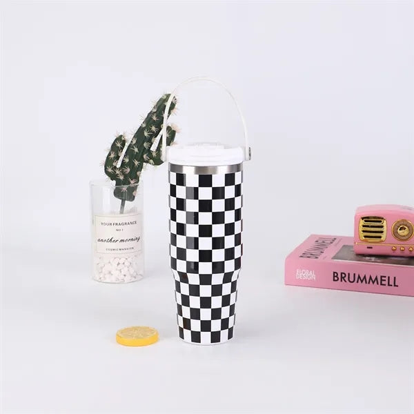 30oz Retro Stripes Double Drink Tumbler with Handle