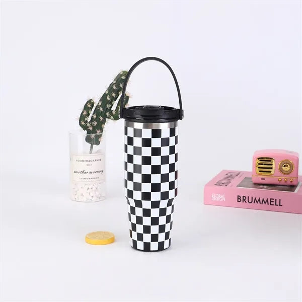 30oz Retro Stripes Double Drink Tumbler with Handle