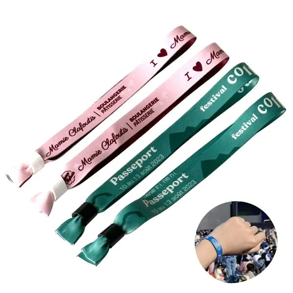LC155C Full Color Custom Sublimation Fabric Wristbands w/ Lo