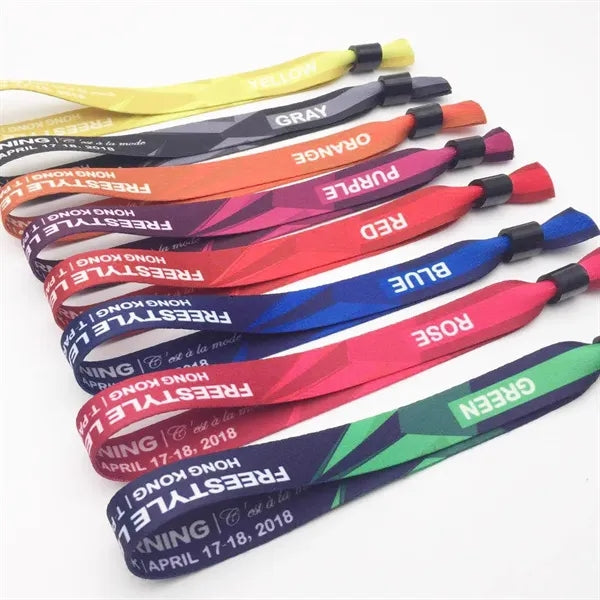 LC155C Full Color Custom Sublimation Fabric Wristbands w/ Lo
