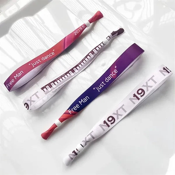 LC155C Full Color Custom Sublimation Fabric Wristbands w/ Lo