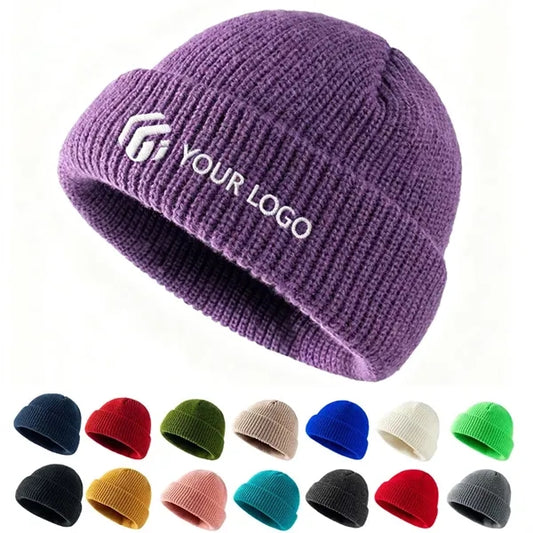 Unisex ski soft warm knit hat skull cap custom winter beanie