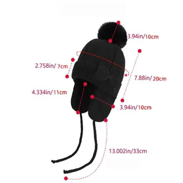 Winter outdoor warm and fashionable versatile bow knit hat