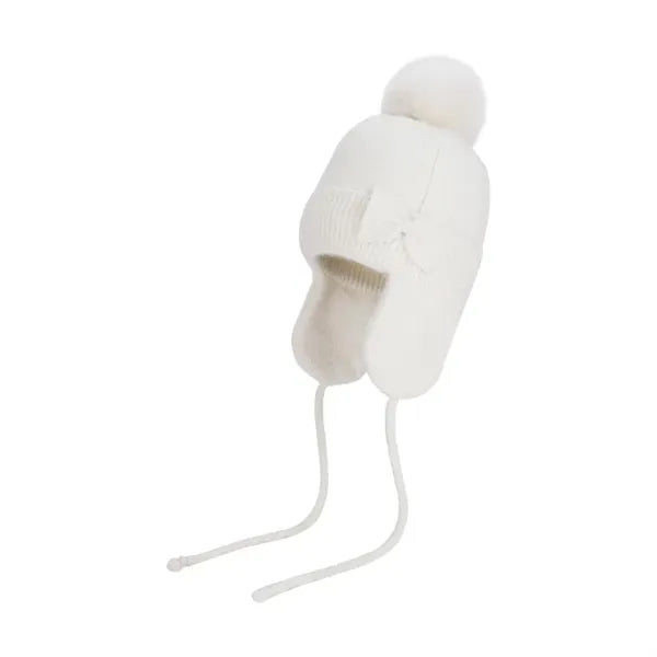 Winter outdoor warm and fashionable versatile bow knit hat