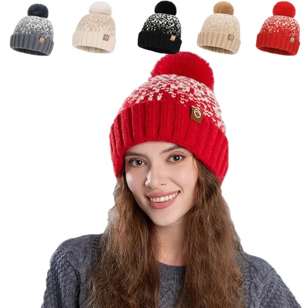 Winter Fleece-Lined Knitted Women's Ear-Warming Hat