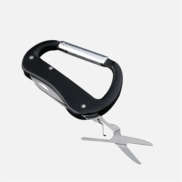 Folding Multi-Tool Carabiner with Knife and Bottle Opener