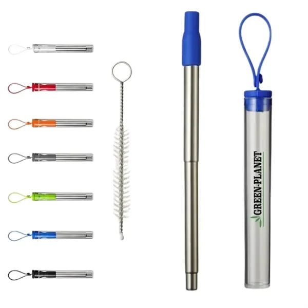 Retractable Metal Straw Travel Set