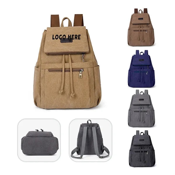 Portable Canvas Backpack Rucksack