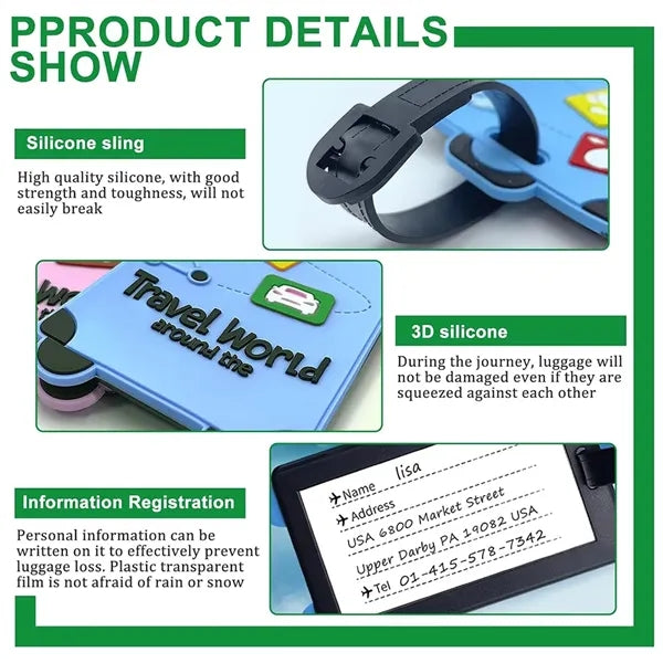 Travel Bag Tags With Name ID Card