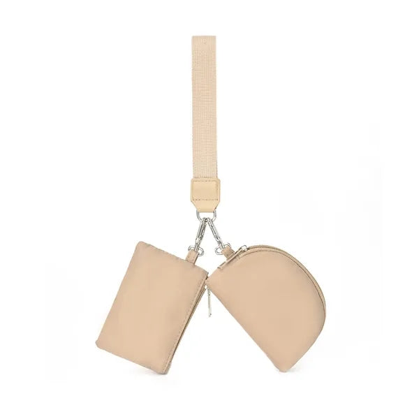 Double Pocket Wristlet Wallet