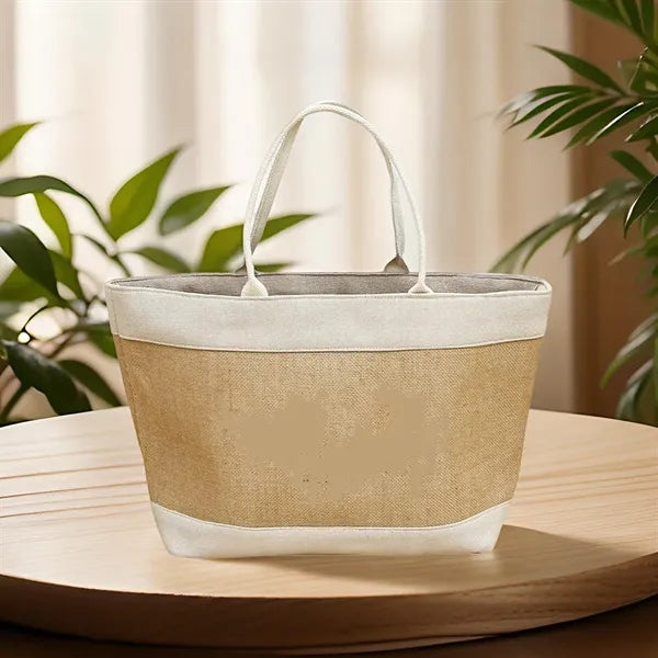 Handbag Made Of Linen And Yellow Linen Cloth