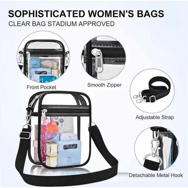 Stadium Approved Clear Crossbody Bag PVC Transparent Purse