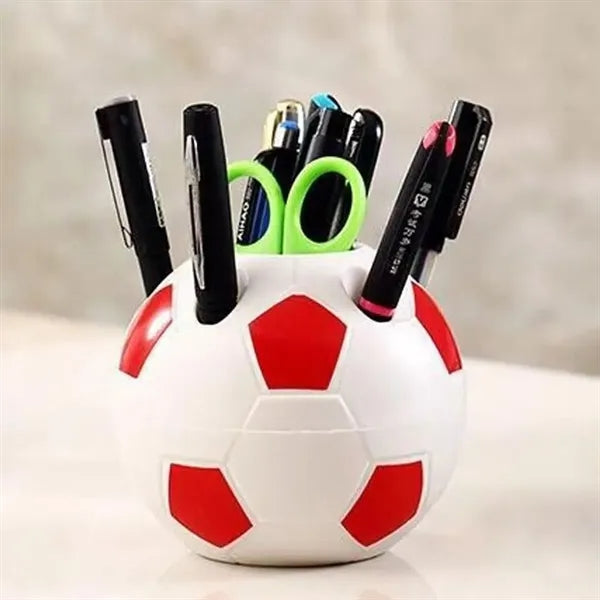 Durable Soccer-Themed Pen Holder Holds Desk Essentials