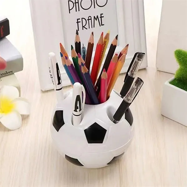 Durable Soccer-Themed Pen Holder Holds Desk Essentials