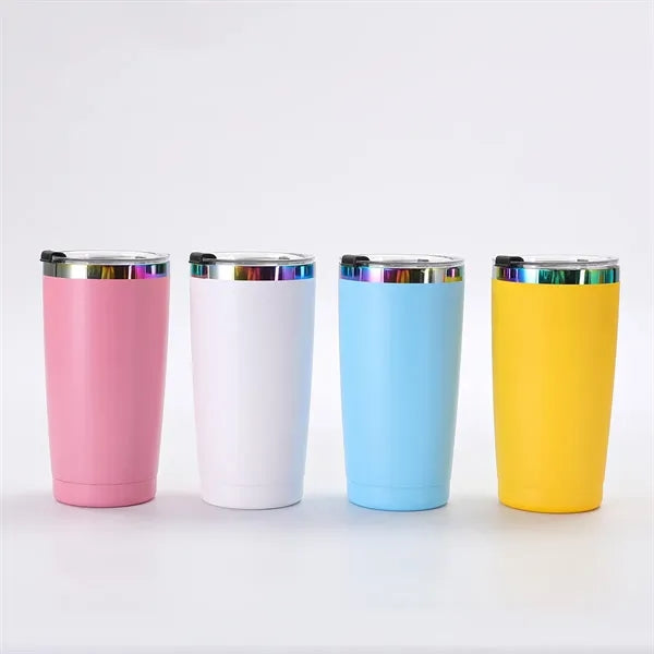 20oz Powder Coated Stainless Steel Tumbler with Lid