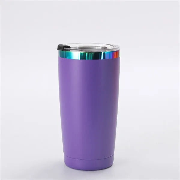 20oz Powder Coated Stainless Steel Tumbler with Lid