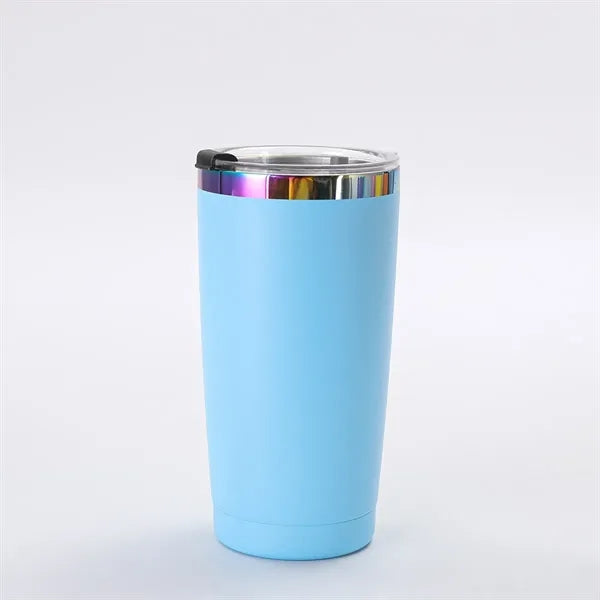 20oz Powder Coated Stainless Steel Tumbler with Lid