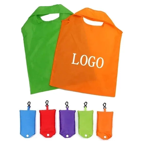 Polyester Grocery Tote Bag w/Snap Hook Pouch Shopping Travel