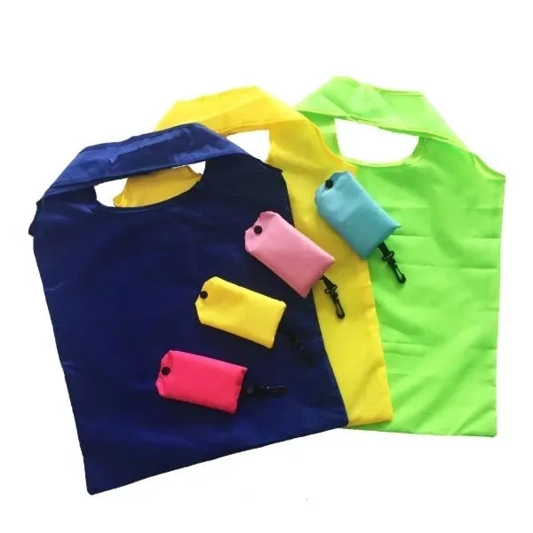 Polyester Grocery Tote Bag w/Snap Hook Pouch Shopping Travel