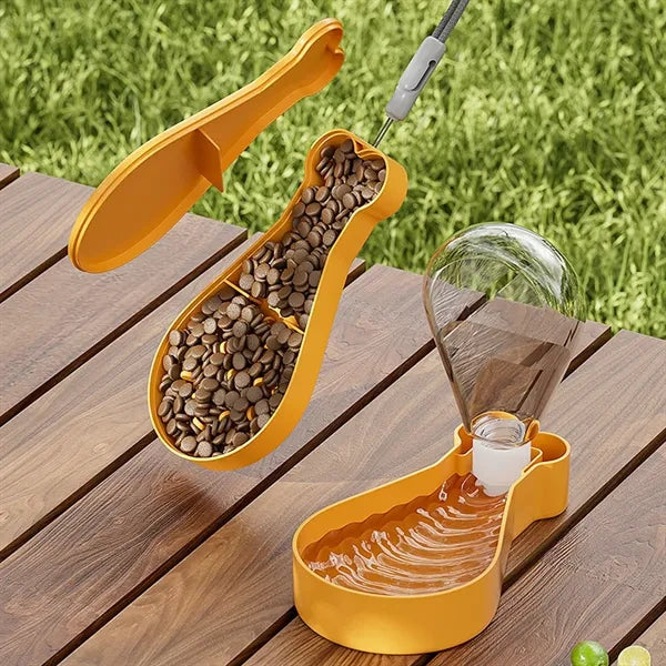 Outdoor 2 in 1 Pet Water Bottle Portable Cats Dogs Feeder