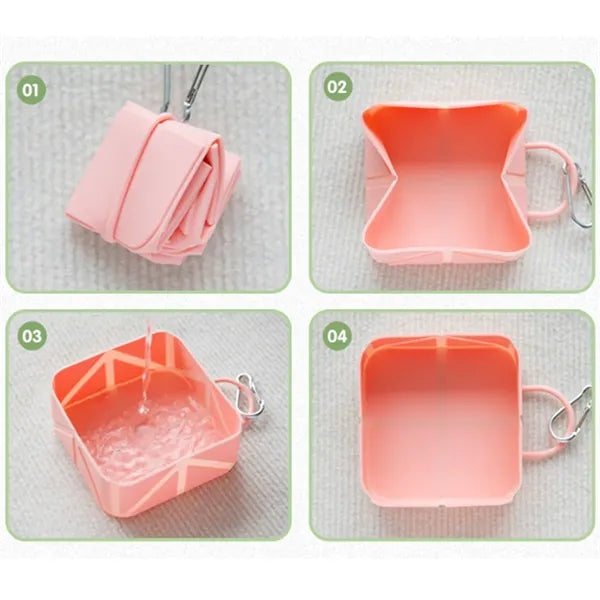 Foldable Portable Travel Silicon Pet Food And Water Bowl
