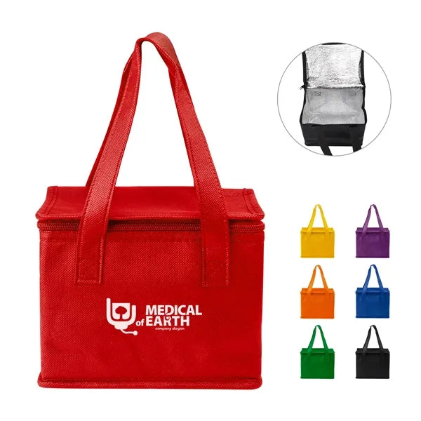 6 Cans Non woven Insulated Cooler Bag w/ Zipper&Handle