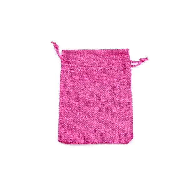 Solid color linen drawstring bag