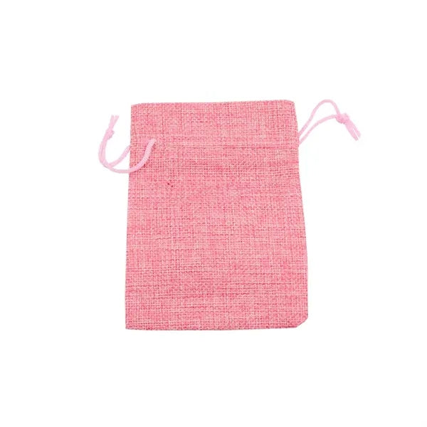 Solid color linen drawstring bag