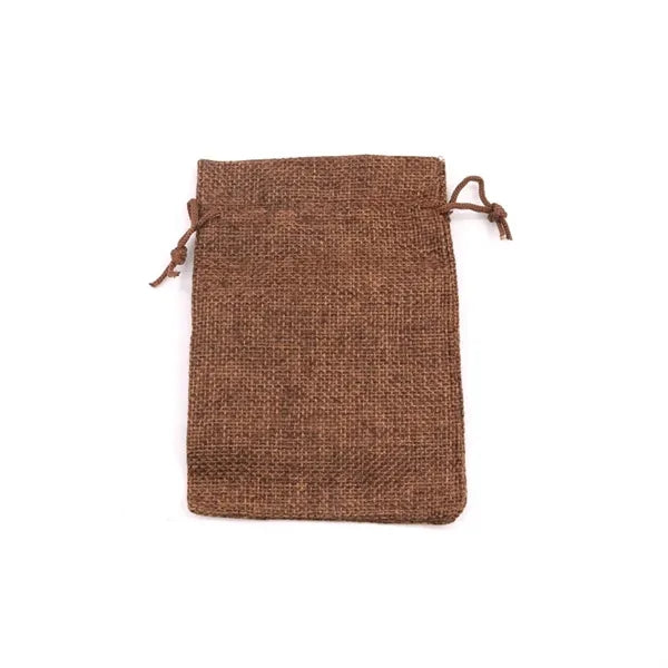 Solid color linen drawstring bag