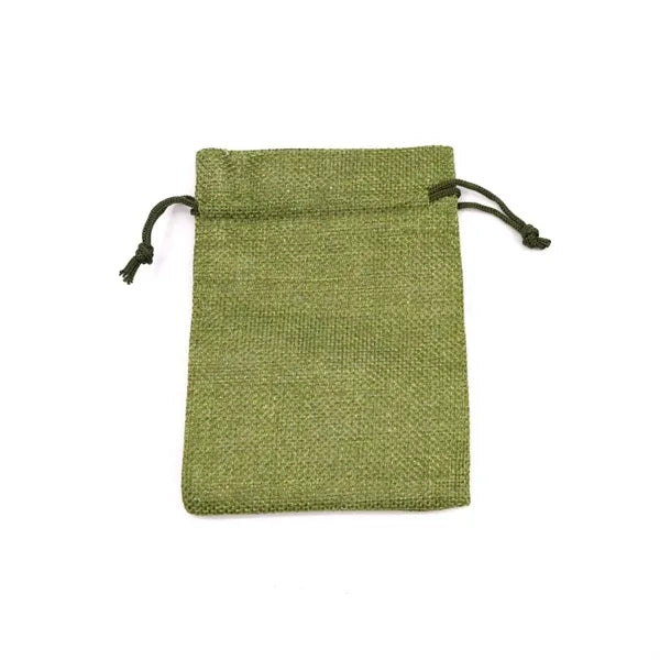Solid color linen drawstring bag