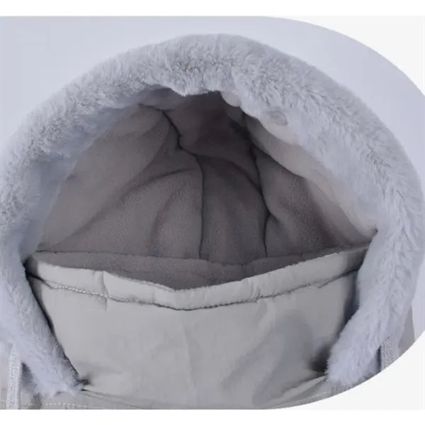 Children's winter velvet scarf face mask integrated hood