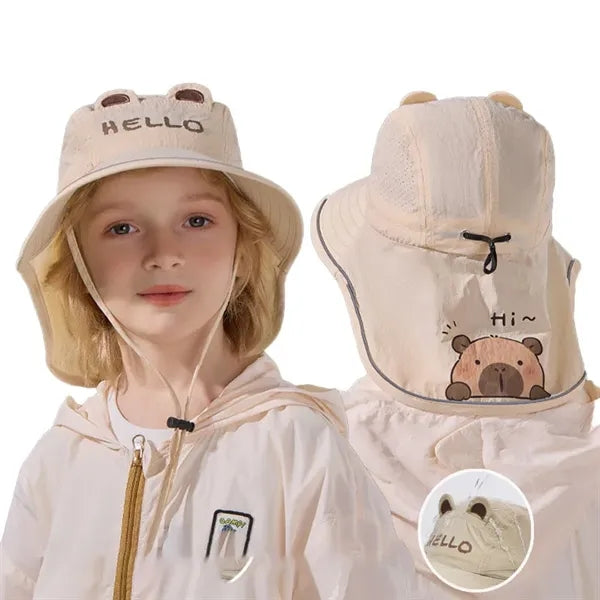 Children's cartoon cute sun shading fisherman hat